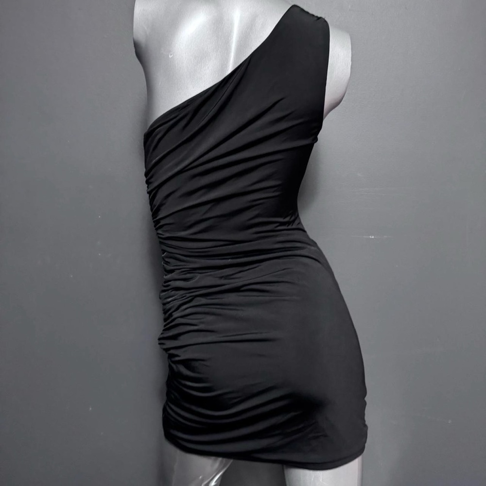 Vintage Y2K One-Shoulder Studded Ruched Mini Dress - Picture 4 of 5